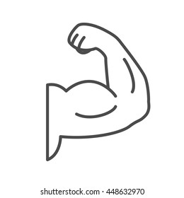 biceps icon .Arm muscle icon thin line design