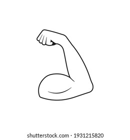 Biceps icon. Arm. Vector. Line style