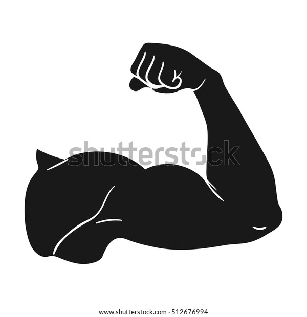 Biceps Icon Black Style Isolated On Stock Vector (Royalty Free) 512676994