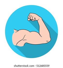 Biceps icon in flat style isolated on white background. Sport and fitness symbol stock vector illustration.