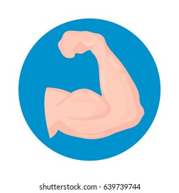 biceps icon. isolated on white background. vector flat design cartoon illustration icon. power, strong, gym, muscle concept