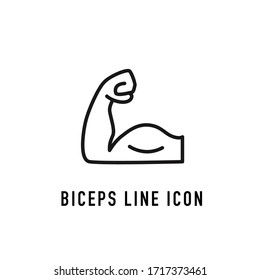 Biceps icon in line style on white background. Vector