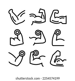 icono biceps o logotipo símbolo de signo aislado ilustración vectorial - iconos vectoriales de estilo negro de alta calidad