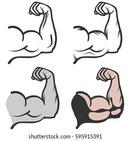 Biceps Biceps Icon Muscle Arm Flat Stock Vector (Royalty Free ...