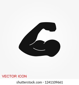 Biceps icon, muscle strength or power vector icon