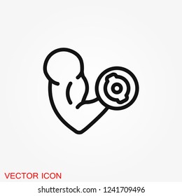 Biceps icon, muscle strength or power vector icon