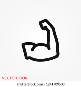 Biceps icon, muscle strength or power vector icon