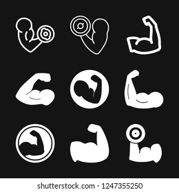 Biceps icon, muscle strength or power vector icon