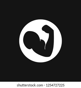 Biceps icon, muscle strength or power vector icon