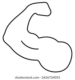 ícone de bíceps em fundo branco, ilustração vetorial.