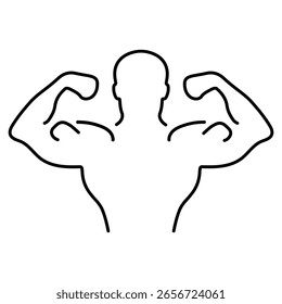 Icono de bíceps sobre fondo blanco, Ilustración vectorial.