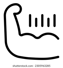 Biceps Symbol Umrandungsvektor. Power-Fitnessraum. Sporthalle