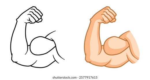 Biceps icon set. Vector illustration.