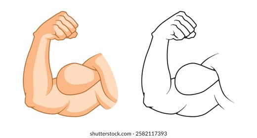 Biceps icon set. Vector illustration.