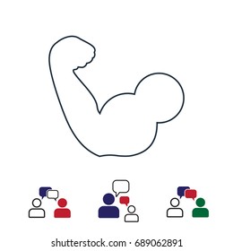biceps icon, stock vector illustration flat design style