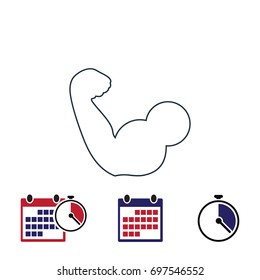 biceps icon, stock vector illustration flat design style
