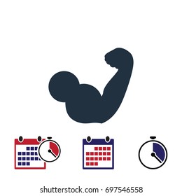 biceps icon, stock vector illustration flat design style