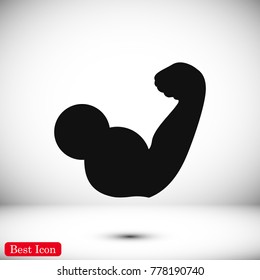 biceps icon, stock vector illustration flat design style