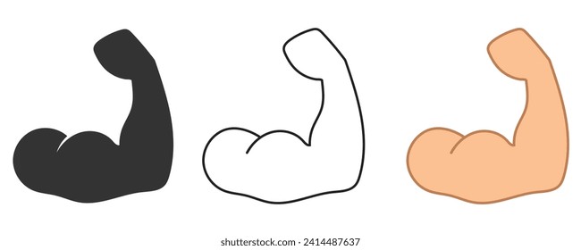 Biceps icon. Strond symbol vector ilustration.
