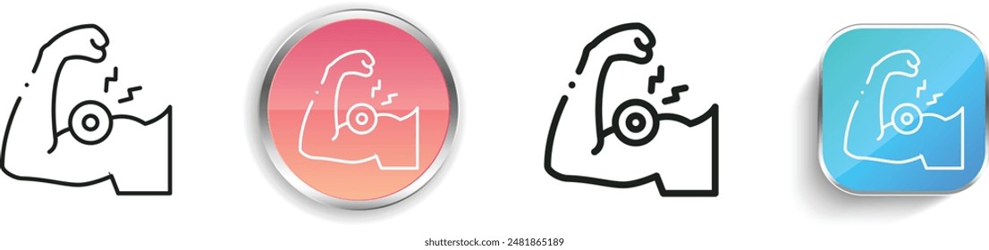 biceps icon. Thin Linear, Regular and Button Style Design Isolated On White Background