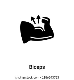 Biceps icon vector isolated on white background, logo concept of Biceps sign on transparent background, filled black symbol
