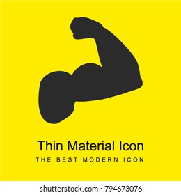Biceps of a man bright yellow material minimal icon or logo design