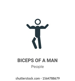 Biceps of a man vector icon on white background. Flat vector biceps of a man icon symbol sign from modern people collection for mobile concept and web apps design.