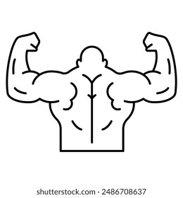 Biceps musclar arm icon. Strong muscular arms. Vector illustration. Eps 10.
