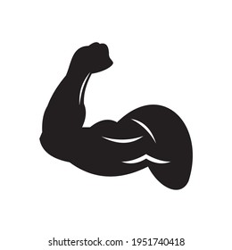 Biceps muscle arm, vector illustration sign