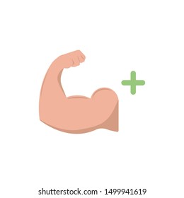 Biceps muscle icon. Bodybuilder strong arm sign. Weightlifting fitness symbol. Linear outline icon on white background.