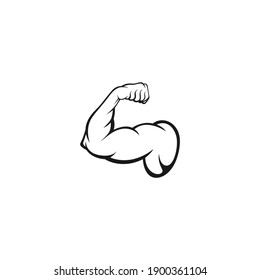 Biceps Muscle Icon Logo Vector Design Template. Strong Arm, Muscle Arm Logo Vector Illustration