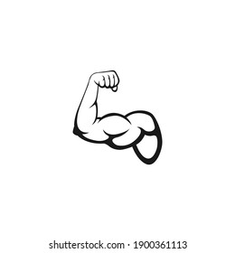 Biceps muscle icon logo vector design template. Strong arm, muscle arm logo vector illustration