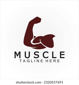 Biceps muscle icon logo vector design template.