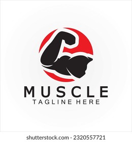 Biceps muscle icon logo vector design template.