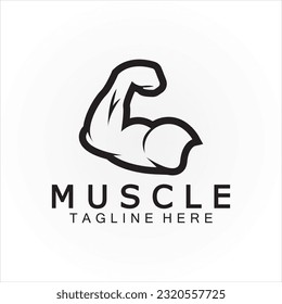 Biceps muscle icon logo vector design template.