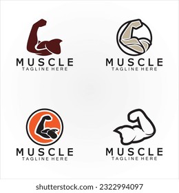 Plantilla de diseño vectorial del logotipo del icono del músculo Biceps.