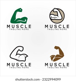 Biceps muscle icon logo vector design template.