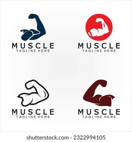 Biceps muscle icon logo vector design template.
