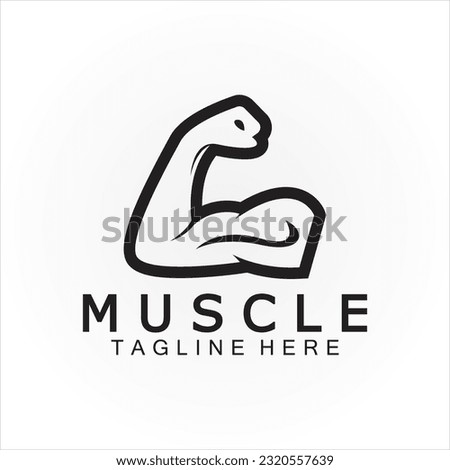Biceps muscle icon logo vector design template.