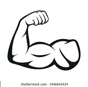 Biceps. Muscle icon. Vector illustration