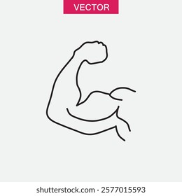 Biceps, muscle icon.vector flat black simple linear illustration for web and app..eps