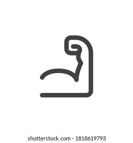 Biceps muscle line icon. linear style sign for mobile concept and web design. Strong hand outline vector icon. Symbol, logo illustration. Vector graphics
