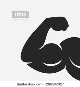 Biceps silhouette vector icon on white background