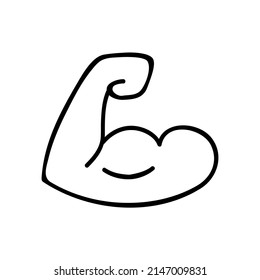 Biceps thin line icon on white background - Vector illustration
