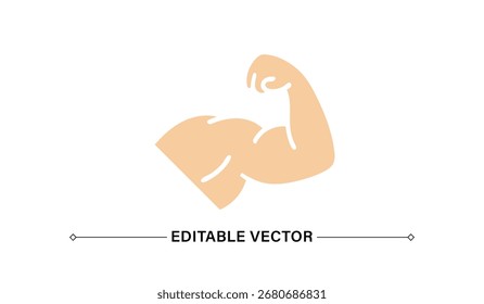 Diseño de la Ilustración vectorial del bíceps, icono fuerte del brazo