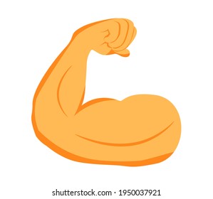 Biceps Vector Isolated Emoji Gesture Flat Illustration. Muscle Emoticon