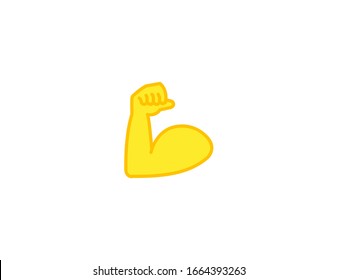 Biceps Vector Isolated Emoji. Muscle Hand Gesture Flat Illustration Icon