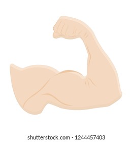 Biceps vector isolated on white background. Workout concept. Straight