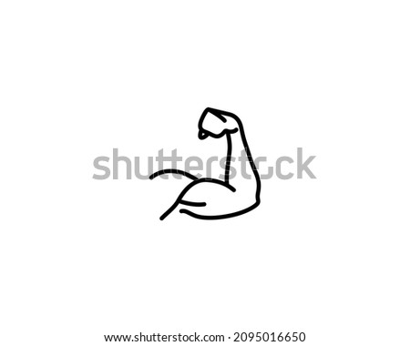 Biceps vector isolated outline icon. Biceps vector icon illustration