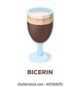 bicerin coffee.Different types of coffee single icon in cartoon style vector symbol stock illustration web.